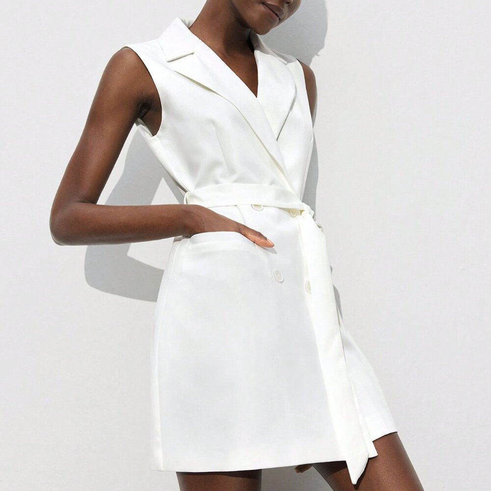 White Elegant Bohemian Women's Dress - Picture 6 of 7